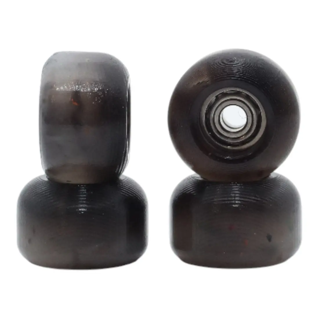 Blistered Asymmetrical Dual Bearing Fingerboard Wheels - 60D - Black Plus 1