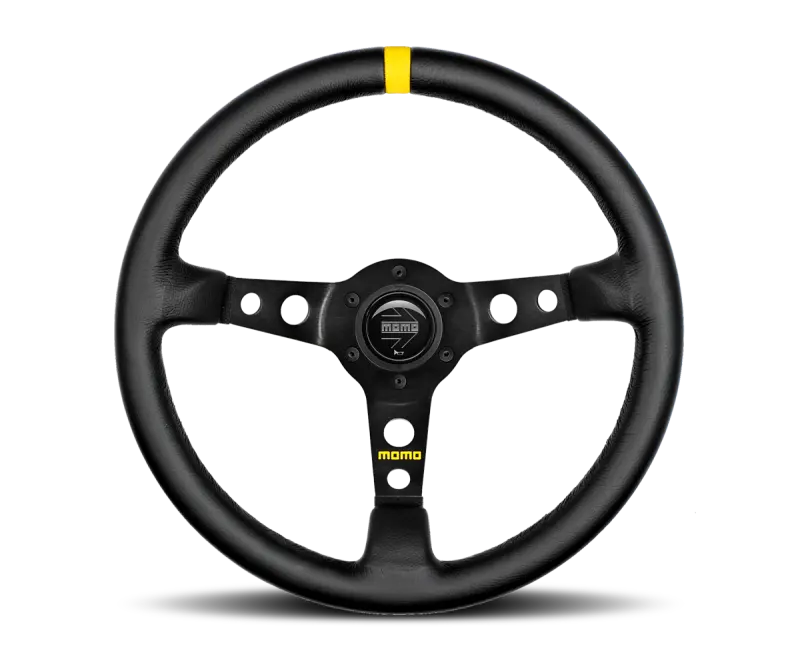 Momo Mod07 Steering Wheel 350 Mm - Black Leather/Black Spokes/1 Stripe 1
