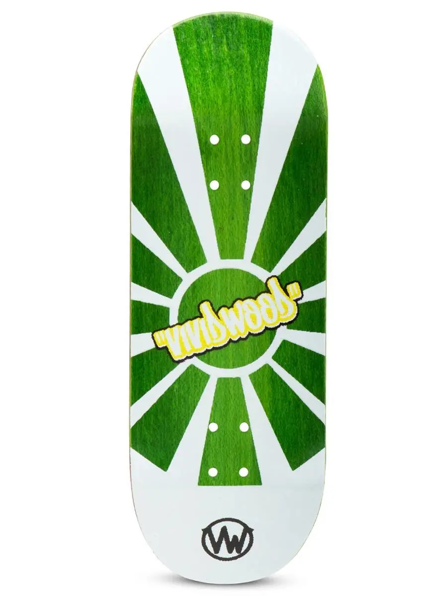 Vividwood Fingerboard Deck - Green Sunrise 1