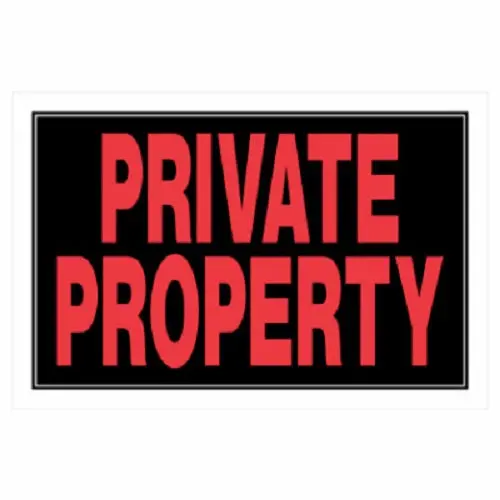 Hillman 839908 8" X 12" Plastic Private Property Sign - Quantity Of 24 1