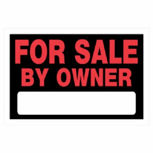 Hillman 839930 8" X 12" Weatherproof Plastic For Sale By Owner Sign - Quantity Of 18 1