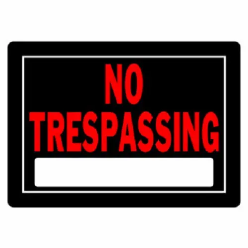 Hillman 840125 10" X 14" Aluminum No Trespassing Sign - Quantity Of 12 1