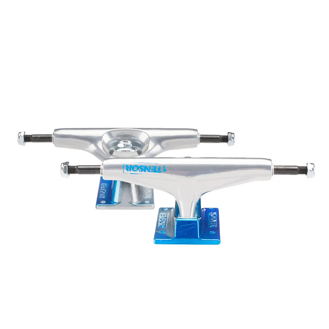 Tensor Aluminium Stencil Mirror Trucks - Raw/Blue Fade 1