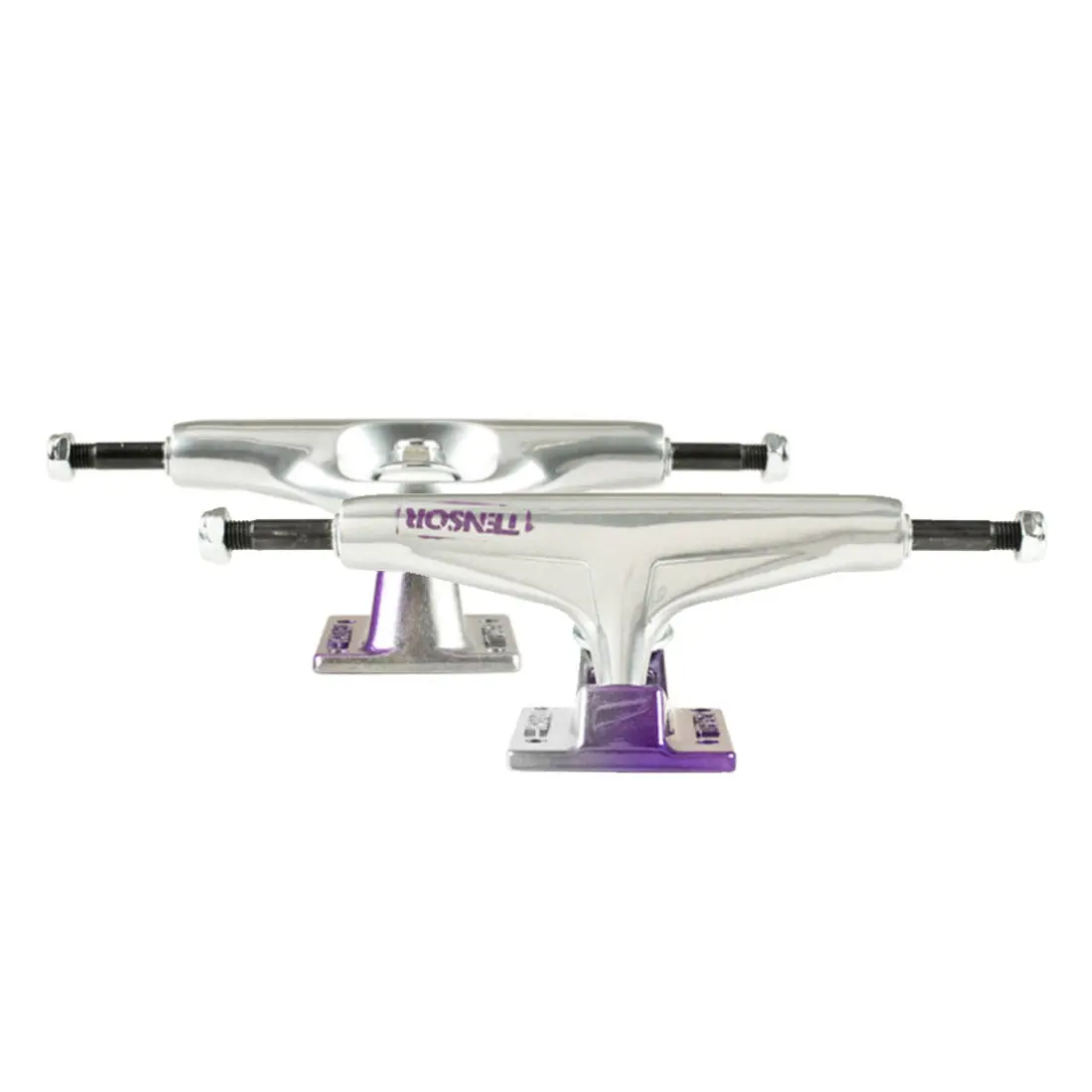 Tensor Aluminium Stencil Mirror Trucks - Raw/Purple Fade 1