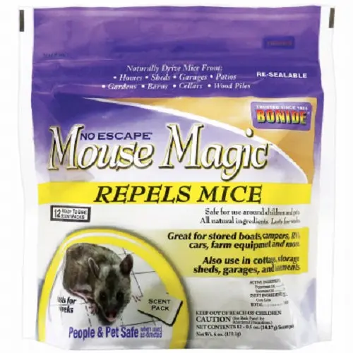 Bonide 866 12-Count Pack Of Mouse Magic Natural Non Toxic Mouse Repellent Scent Packs - Quantity Of 4 1