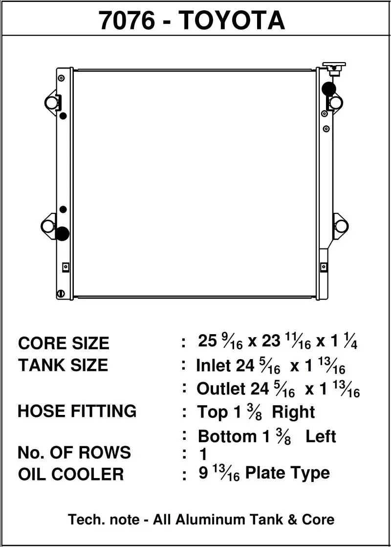 Csf 06-14 Toyota Fj Cruiser 4.0L / 03-09 Toyota 4Runner 4.0L / 2010 Toyota 4Runner 2.7L Radiator 1