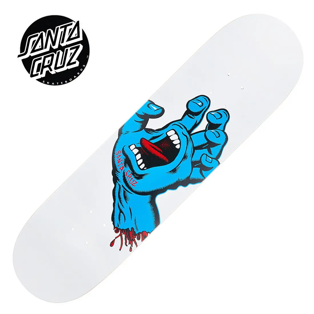 Santa Cruz Screaming Hand 8.25 Deck - White 1