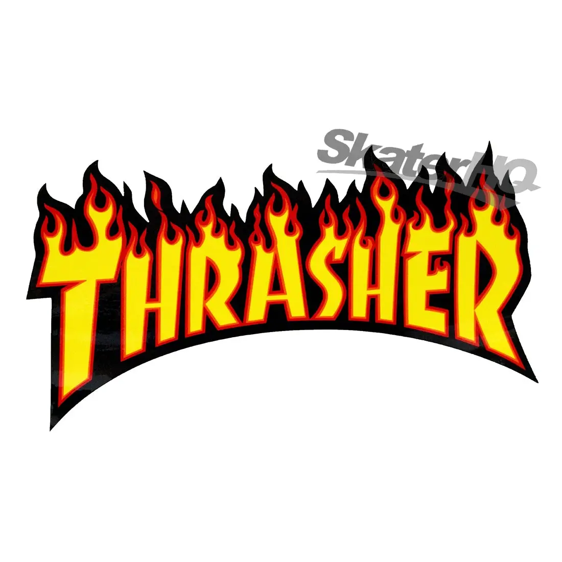 Thrasher Flame Xl Sticker - Black/Yellow 1