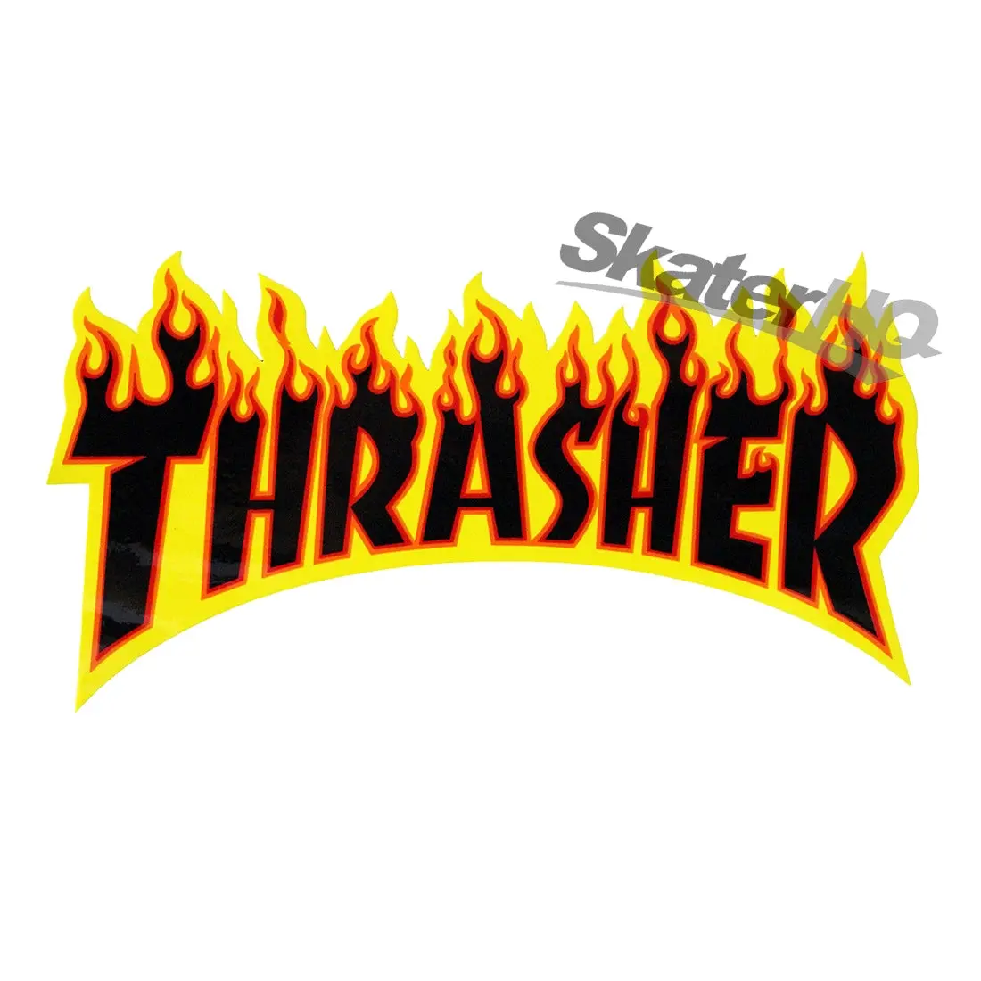 Thrasher Flame Xl Sticker - Yellow/Black 1