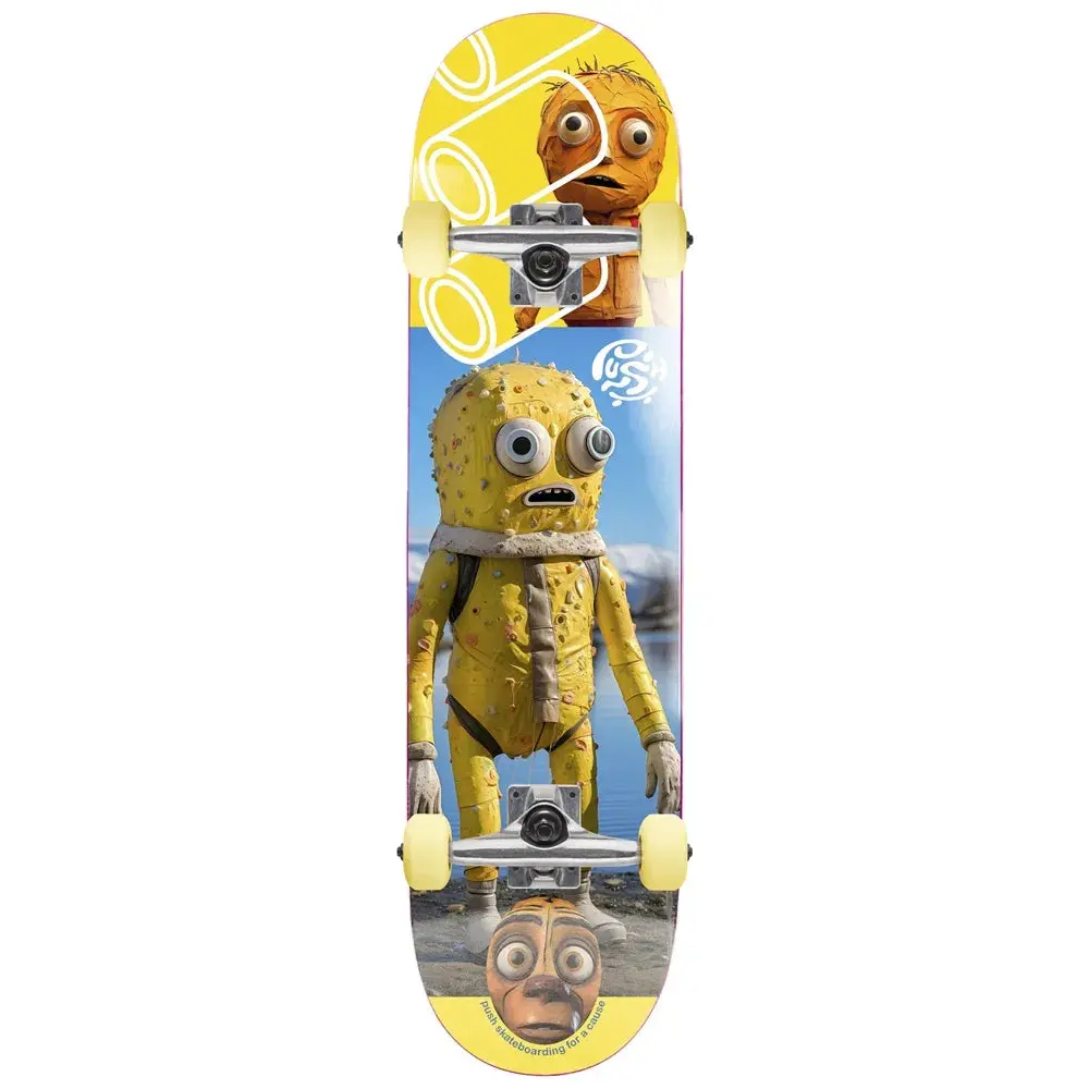 Push Skateboard Complete Yellow Man 7.25" Mini Youth 1