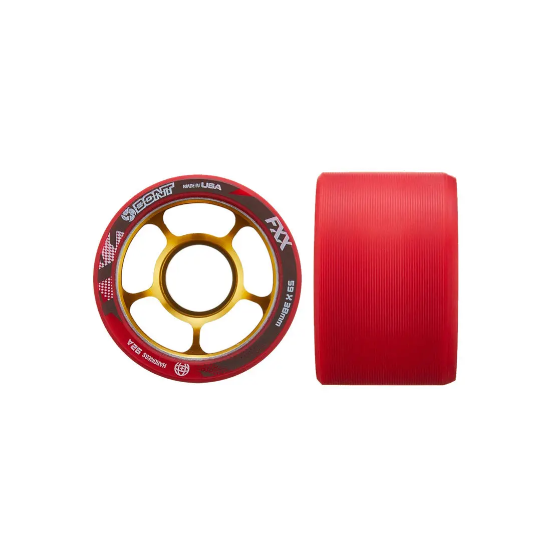 Bont Fxx Derby Quad Wheels 59Mm 92A 4Pk - Red 1
