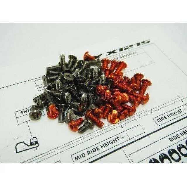 Hiro Seiko Xray X12 X10 2016 Titan & Aluminum Hex Socket Screw Set 1