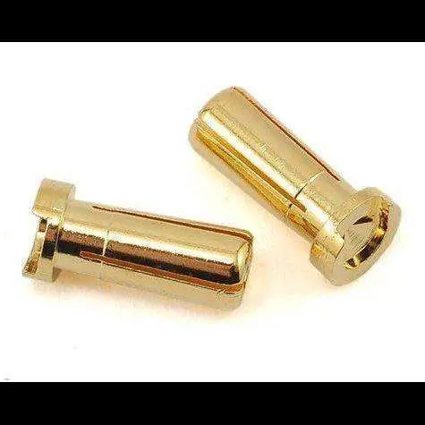 Protek Rc Low Profile 5Mm "Super Bullet" Solid Gold Connectors (2 Male) 1