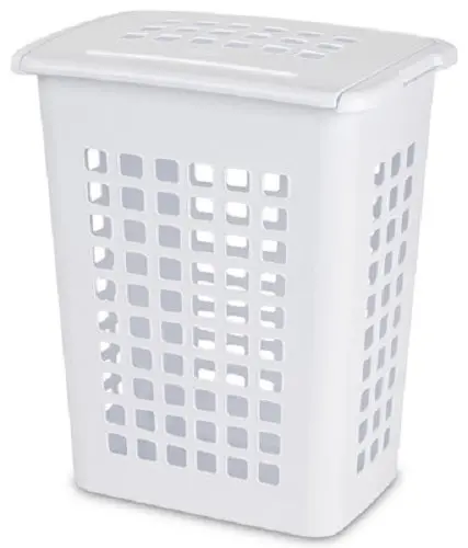 Sterilite 12238004 White Plastic Rectangular Slim Laundry Basket Hamper - Quantity Of 4 1