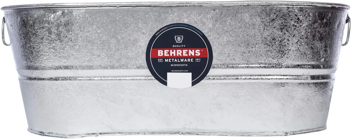 Behrens 2-Ov 10.5 Gallon Steel Weather & Rust Resistant Oval Tub - Quantity Of 3 1