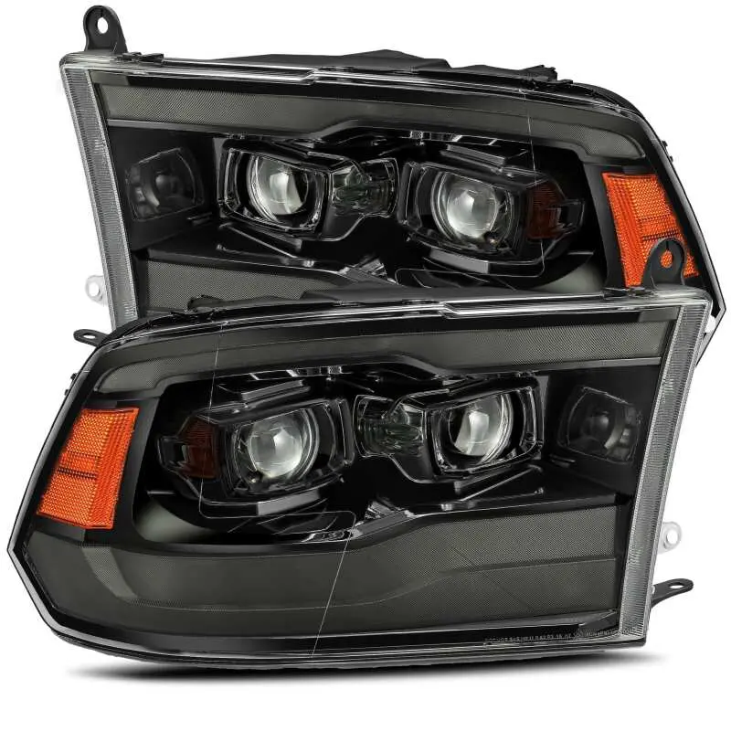 Alpharex 09-18 Dodge Ram 1500 Pro-Series Projector Headlights Plank Style Alpha Blk W/Seq Signal/Drl 1