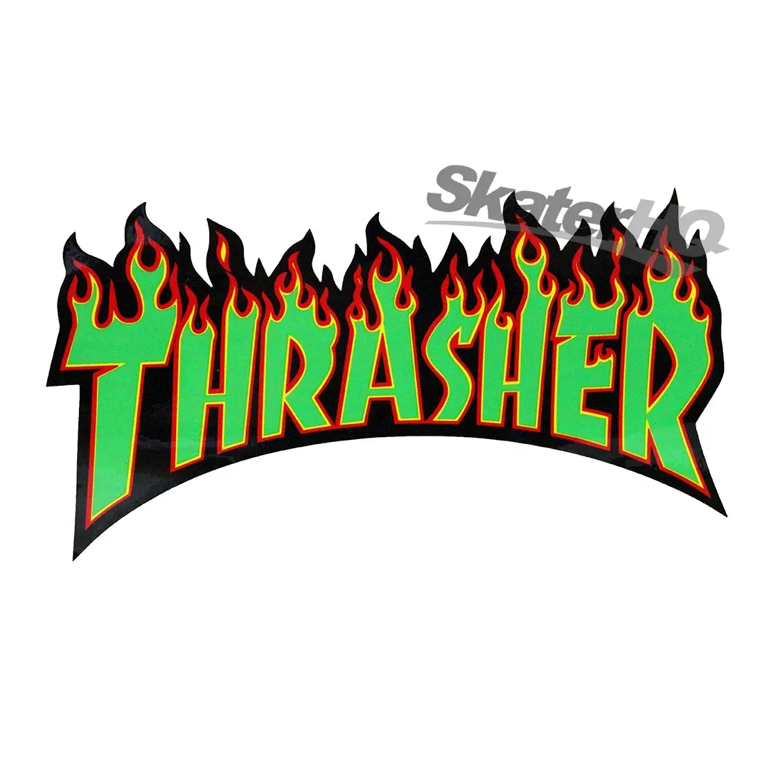 Thrasher Flame Xl Sticker - Black/Green 1