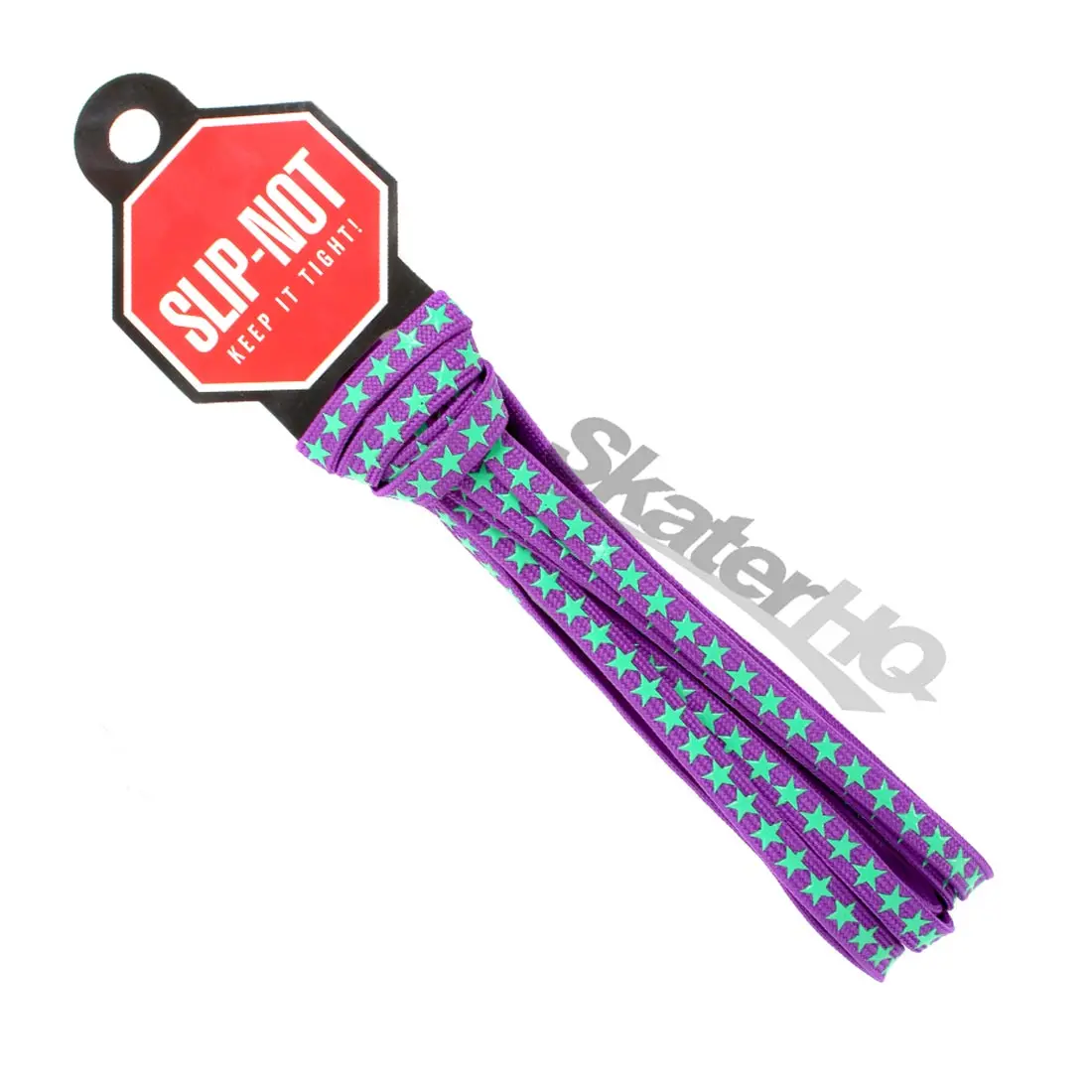 Slip-Not 72In Laces Pair - Purple W/ Green Star 1