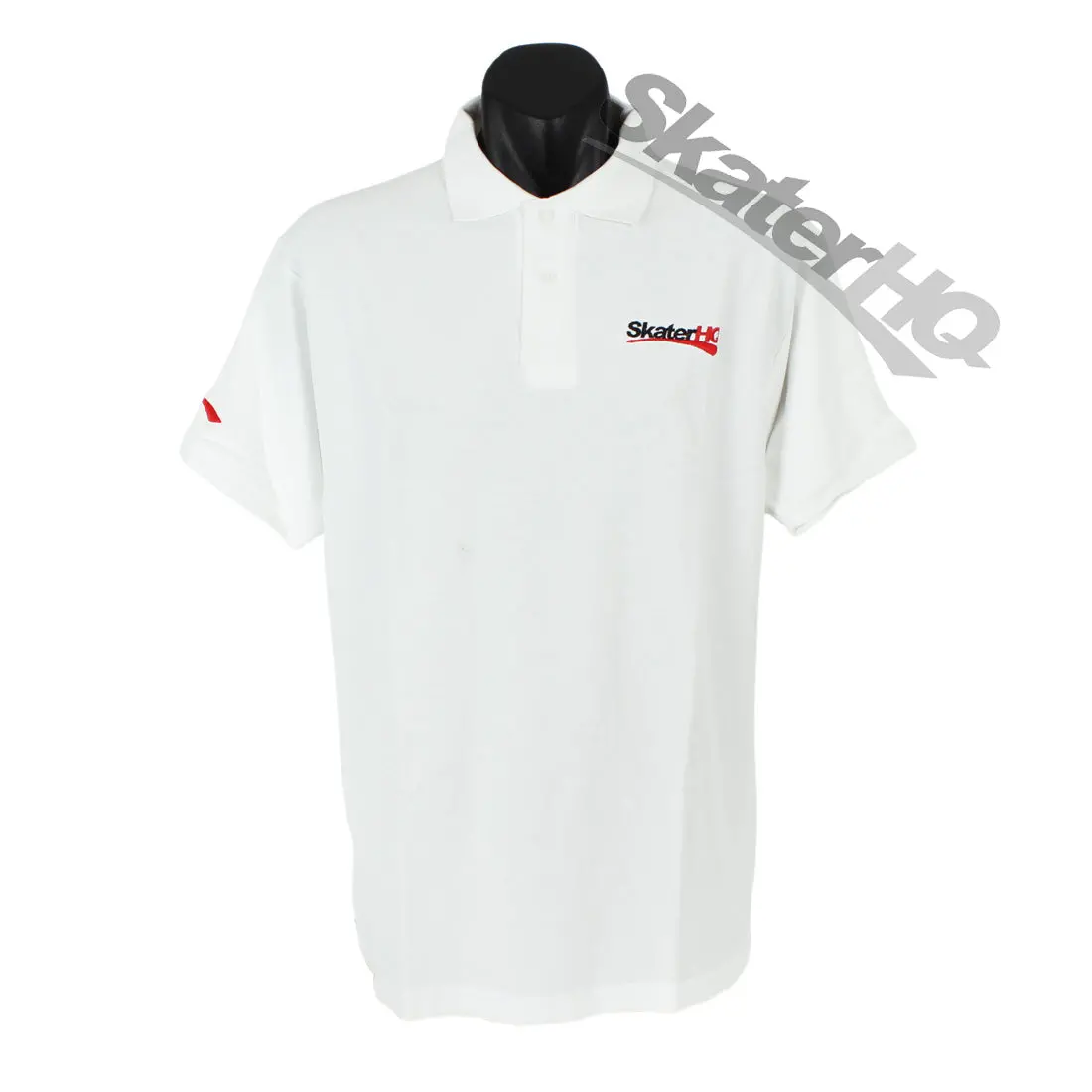 Skater Hq Adult Swoosh Polo Shirt - White 1