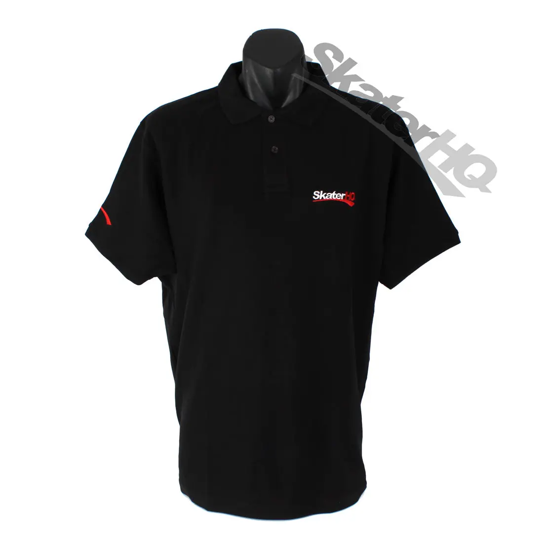 Skater Hq Adult Swoosh Polo Shirt - Black 1