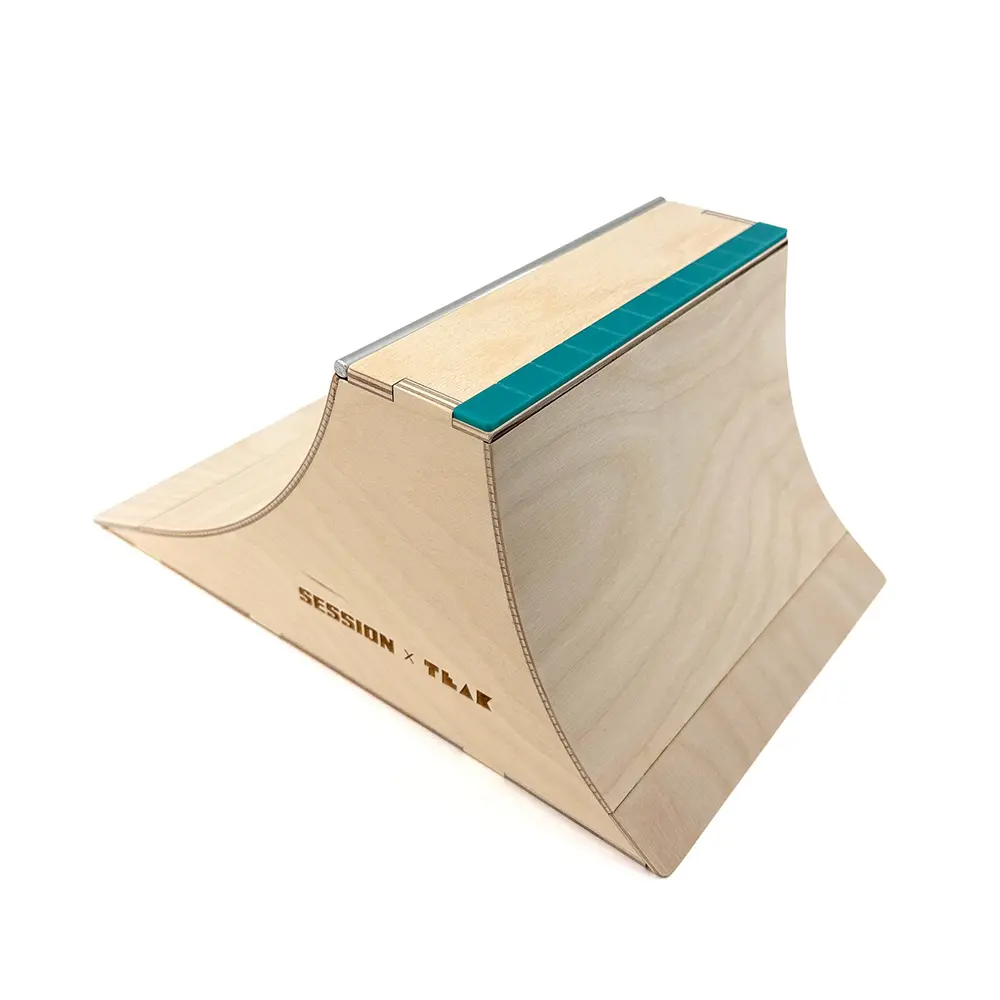 Clearance Teak Tuning Fingerboard Ramp - The Wall Xl W/ Acrylic Coping 1