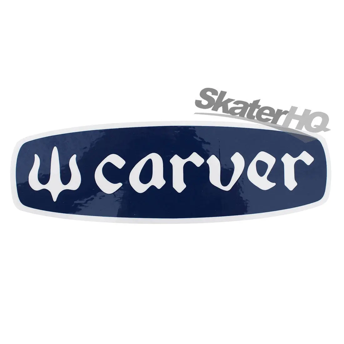 Carver Text Logo Sticker - Navy 1