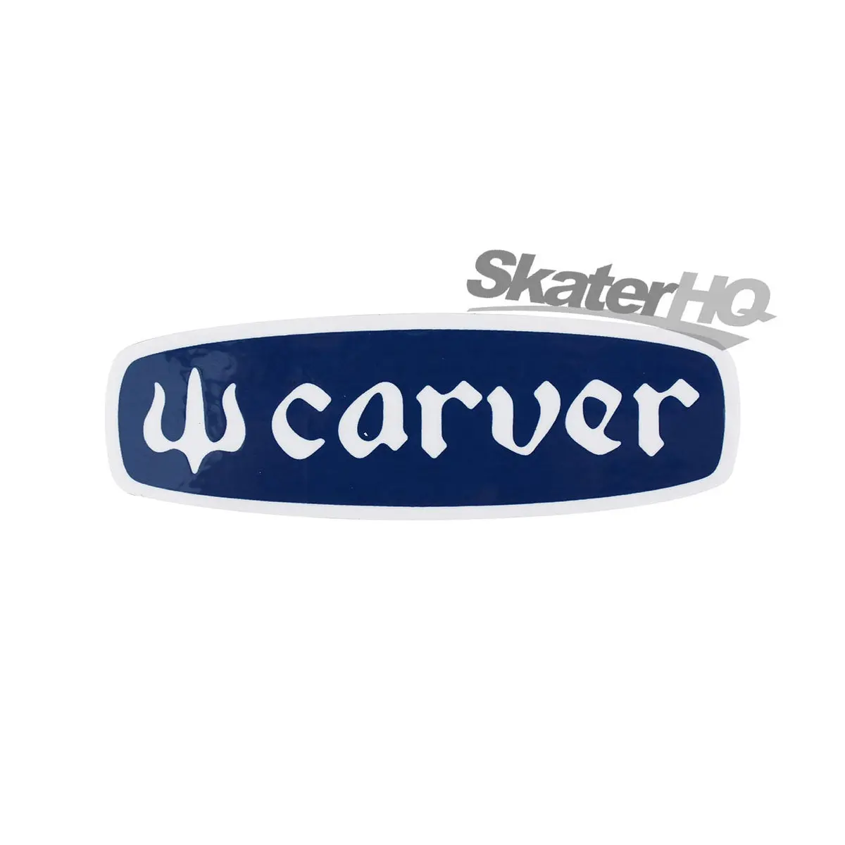 Carver Text Logo Mini Sticker - Navy 1