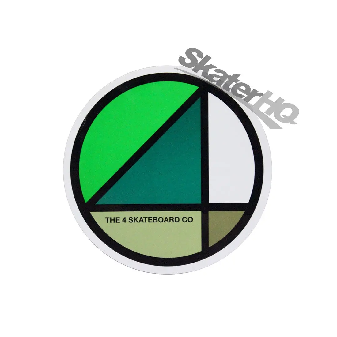 4 Skateboard Round Logo Sticker - Green 1