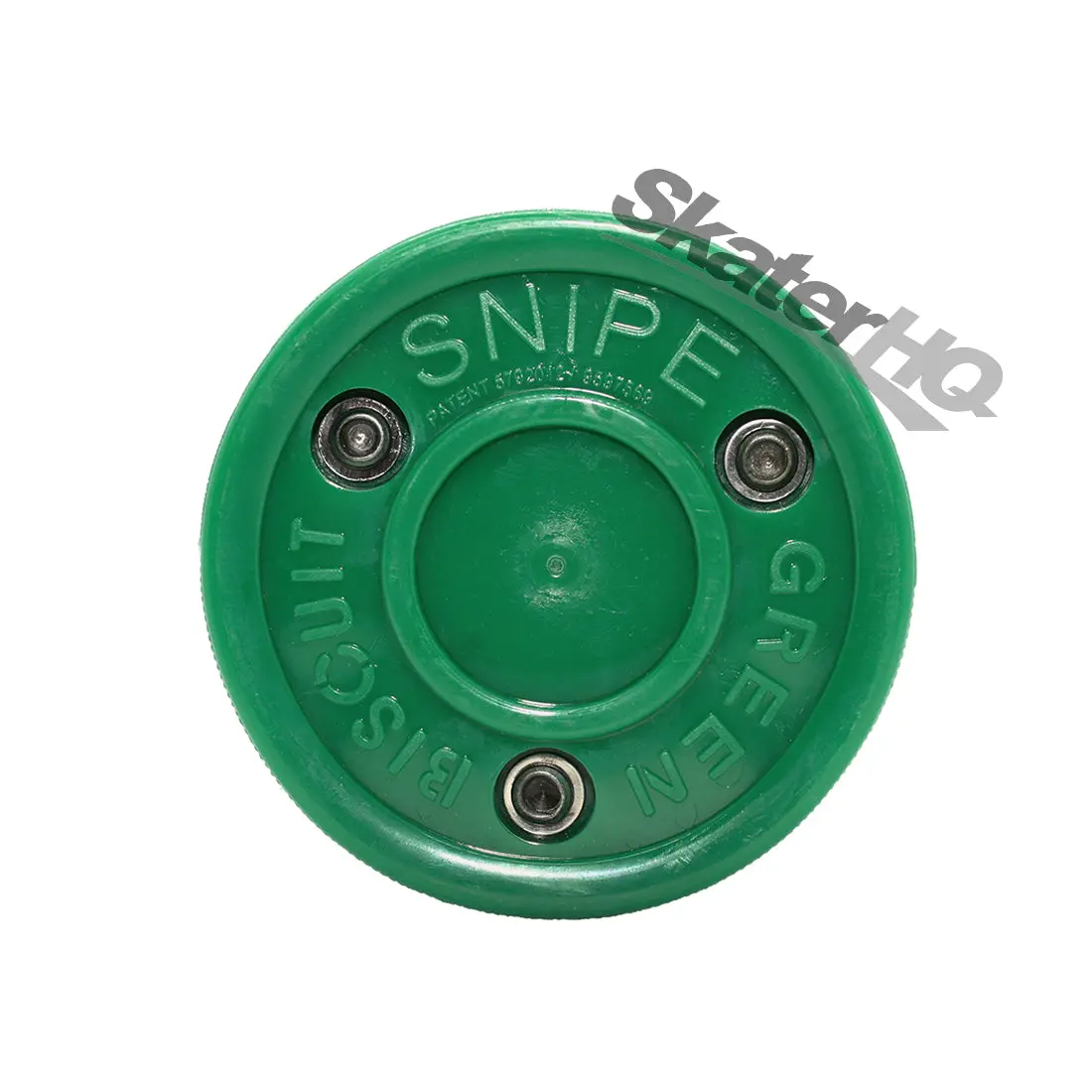 Green Biscuit Snipe Hockey Puck - Dark Green 1