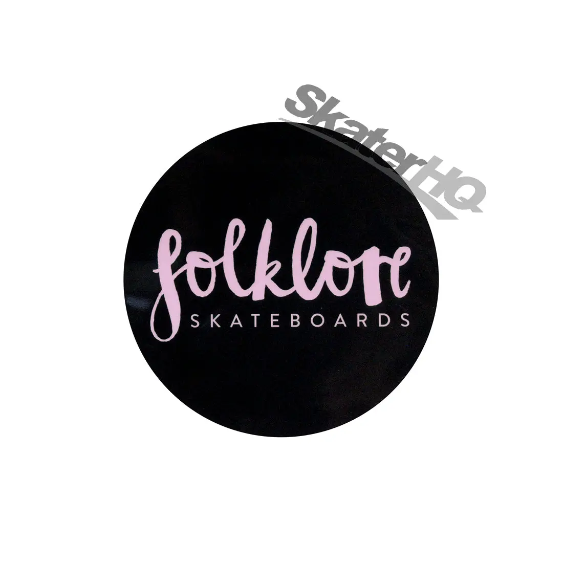 Folklore Round Script Sticker - Black/Pink 1