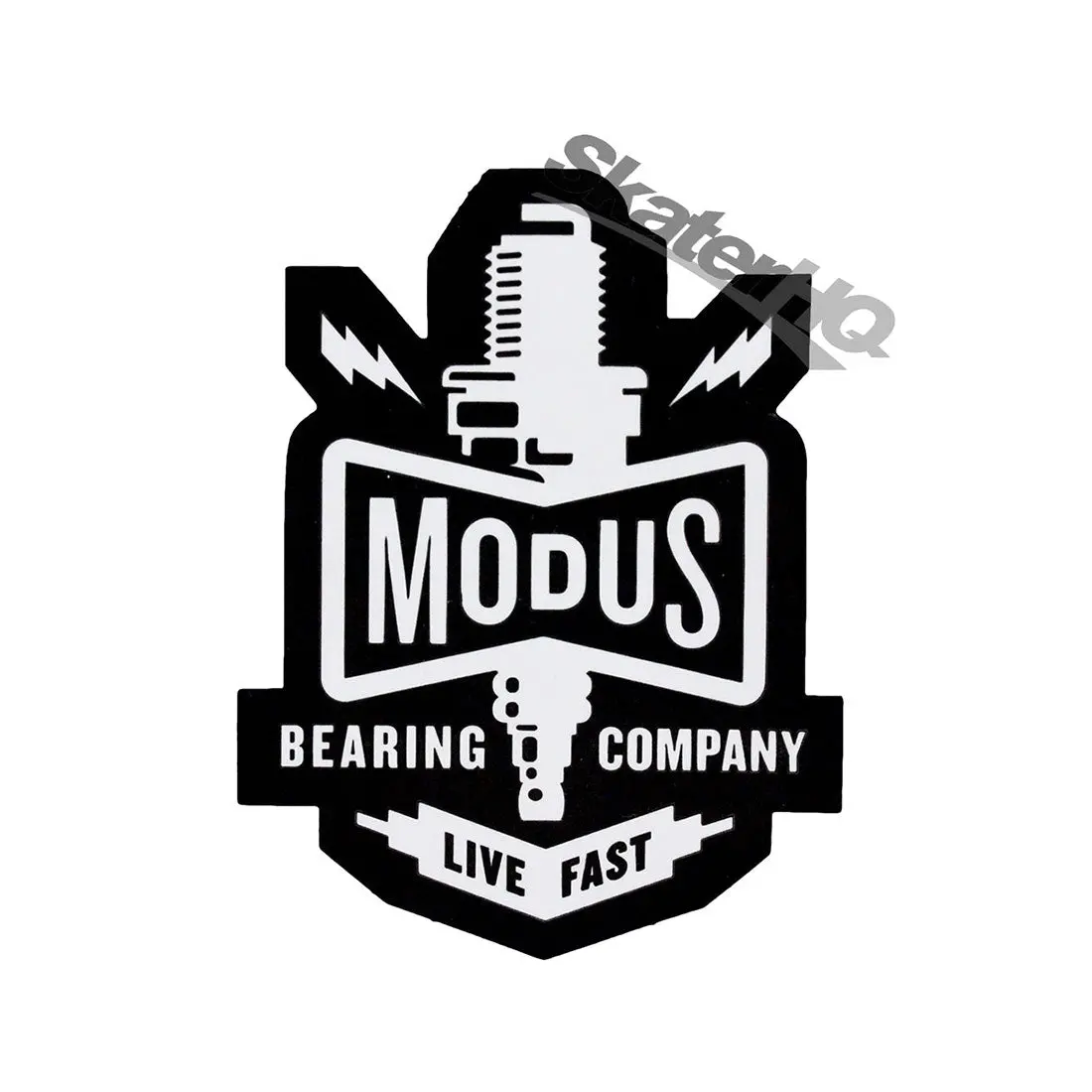 Modus Live Fast Spark Plug Sticker - Black/White 1