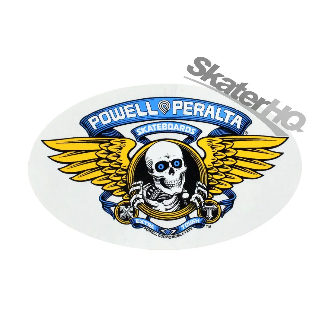 Powell Peralta Winged Ripper Oval Sticker - Blue 1