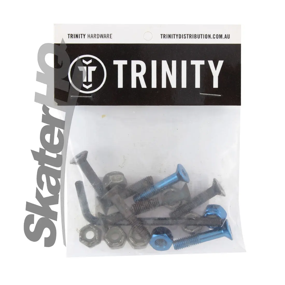 Trinity Allen 1Inch Anodized Bolts 8Pk - Cyan/Black 1