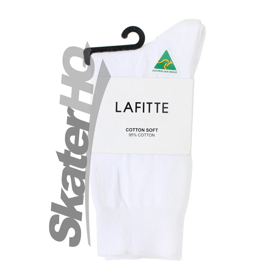 Lafitte Cotton Crew Socks - White - 6-10Us 1