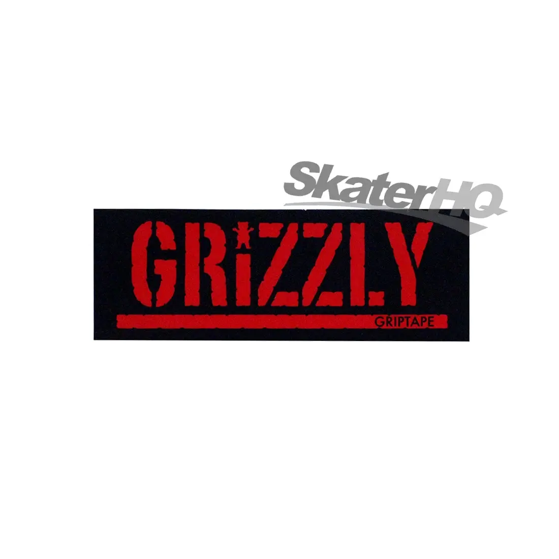Grizzly Stamp Logo Sticker - Black/Red 1