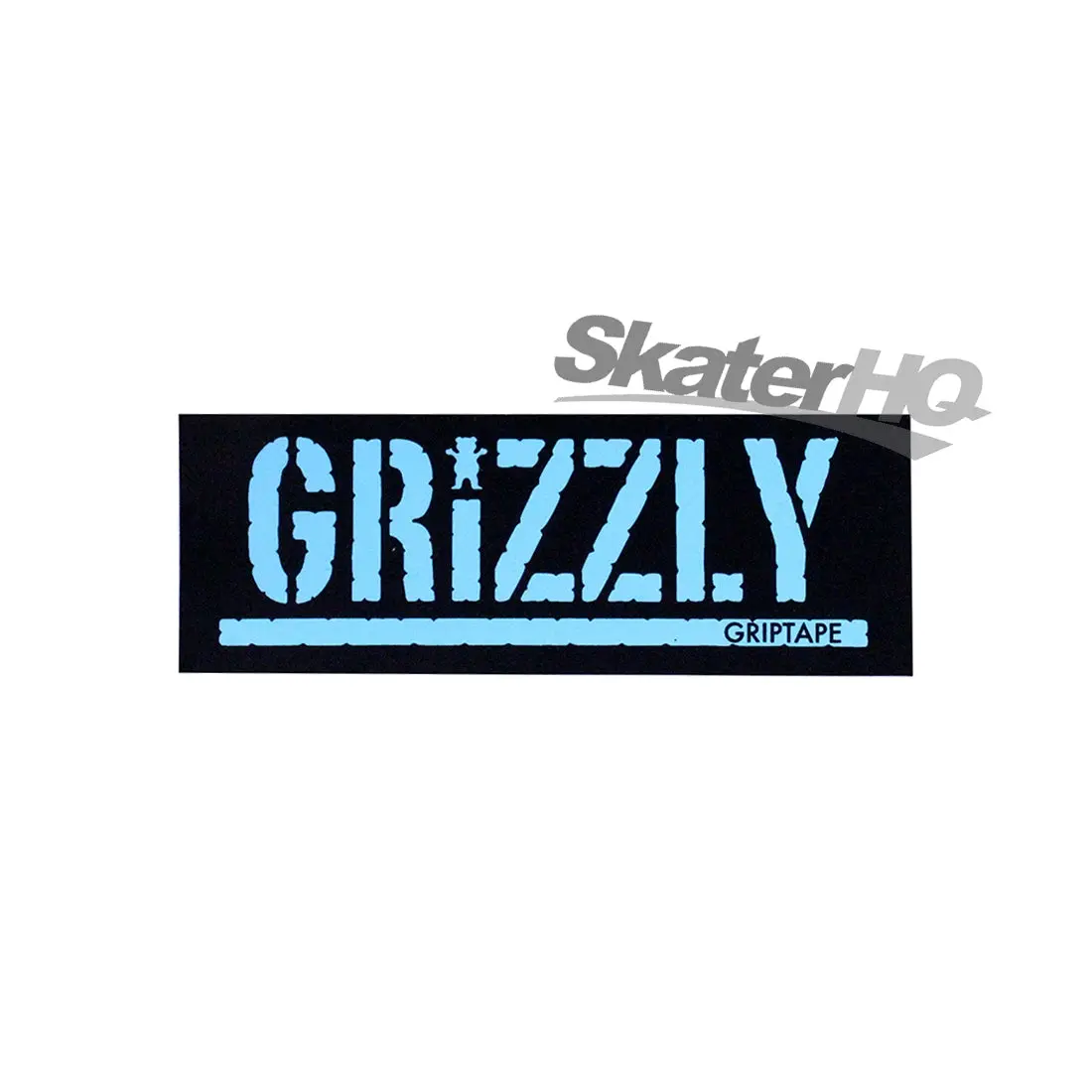 Grizzly Stamp Logo Sticker - Black/Teal 1