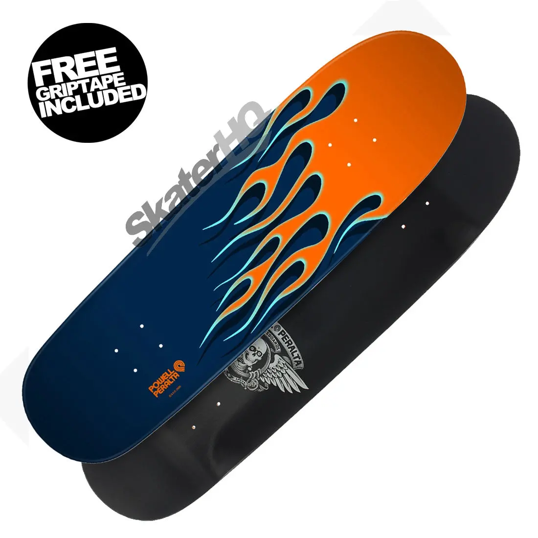 Powell Peralta Hot Rod Flames 9.375 Deck - Orange/Blue 1
