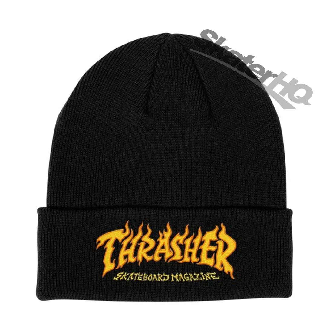 Thrasher Fire Logo Beanie - Black 1
