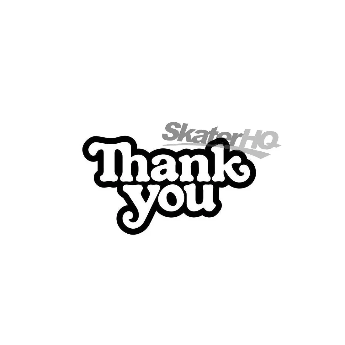 Thank You Logo Sticker - Black/White 1