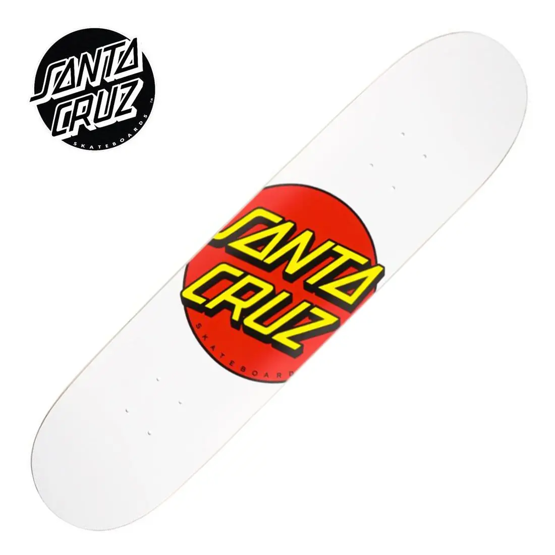 Santa Cruz Classic Dot 8.0 Deck - White (Clearance Blemished) 1