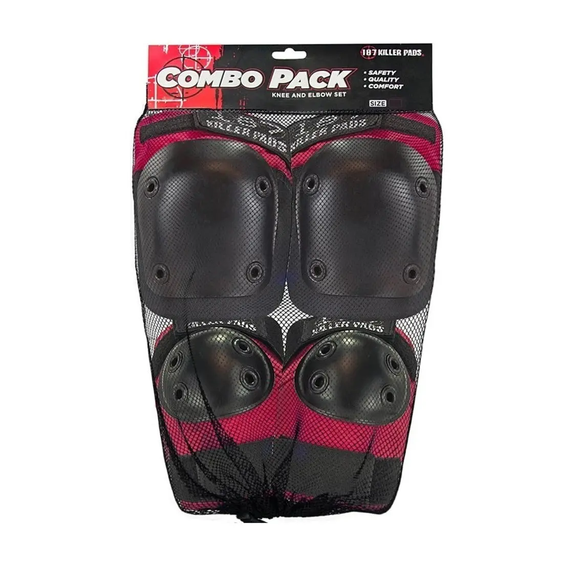 187 Knee/Elbow Combo Pack - Red/Black 1