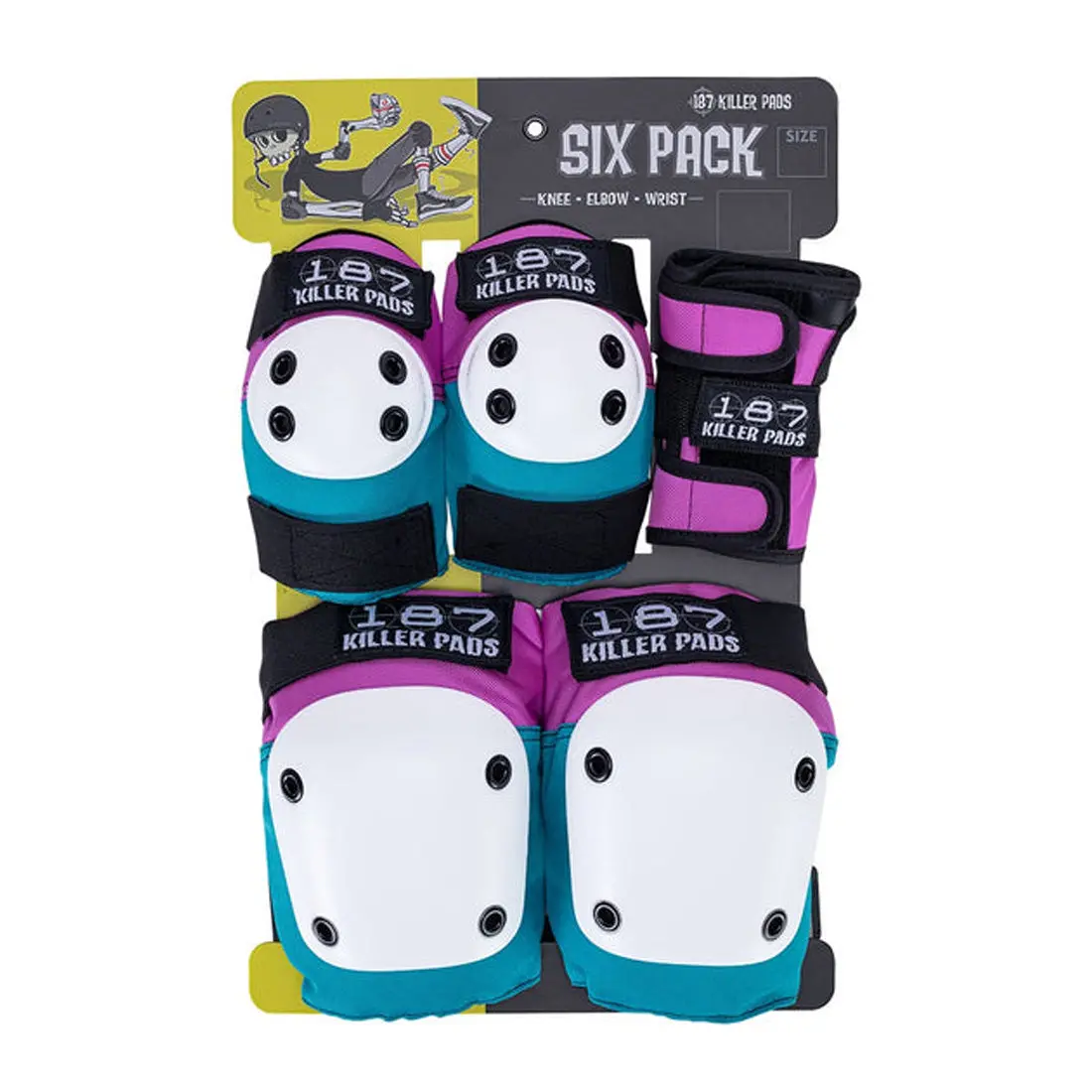 187 Six-Pack Adult - Pink/Teal 1