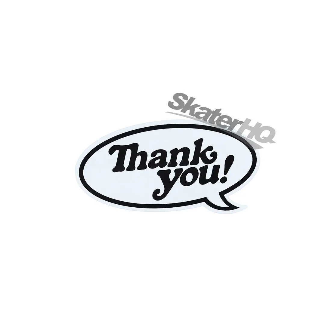 Thank You Bubble Logo Sticker - Black/White 1