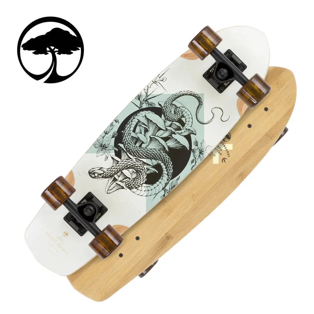 Arbor Pocket Rocket 27 Bamboo Complete - White/Teal 1