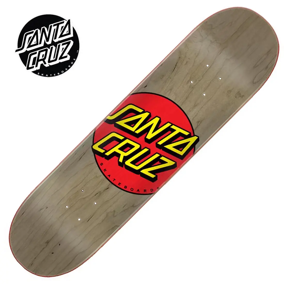 Santa Cruz Classic Dot 8.375 Deck - Woodgrain Matte 1