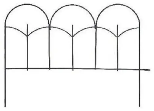 Panacea 89393 14" X 18"  Black Metal Triple Stalk Garden Edge Border Fencing - Quantity Of 24 1