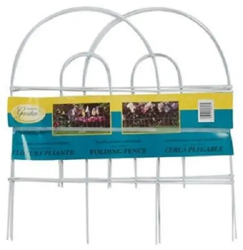 Panacea 89313 18" Tall X 8' Long White Wire Arch Top Garden Border Fence Fencing - Quantity Of 24 1
