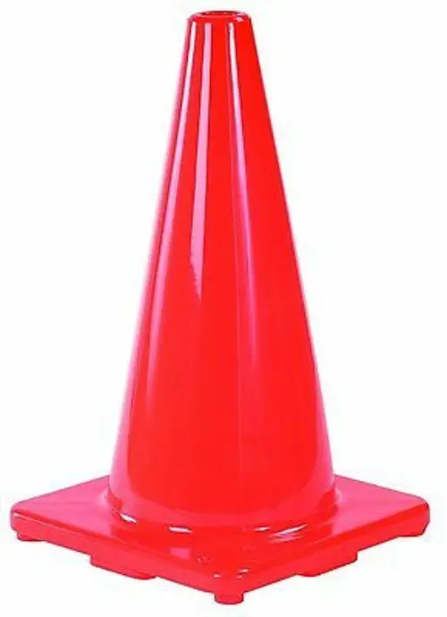 Safety Works 10073409 18" High Visibility Orange Reflective Road Safety Cone - Quantity Of 8 1