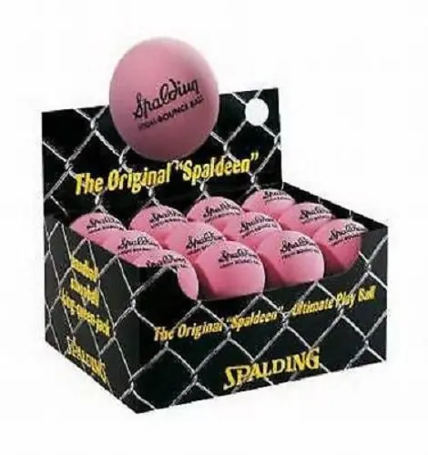 Spalding 51-153 Small Pink High Bounce Balls Stoop Ball Stickball Hit Penny - Quantity Of 48 1
