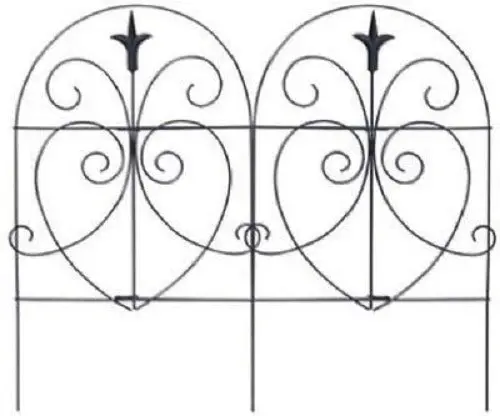 Panacea Products 89379 18" X 8' Black Romantic Garden Folding Fence Fencing - Quantity Of 4 1